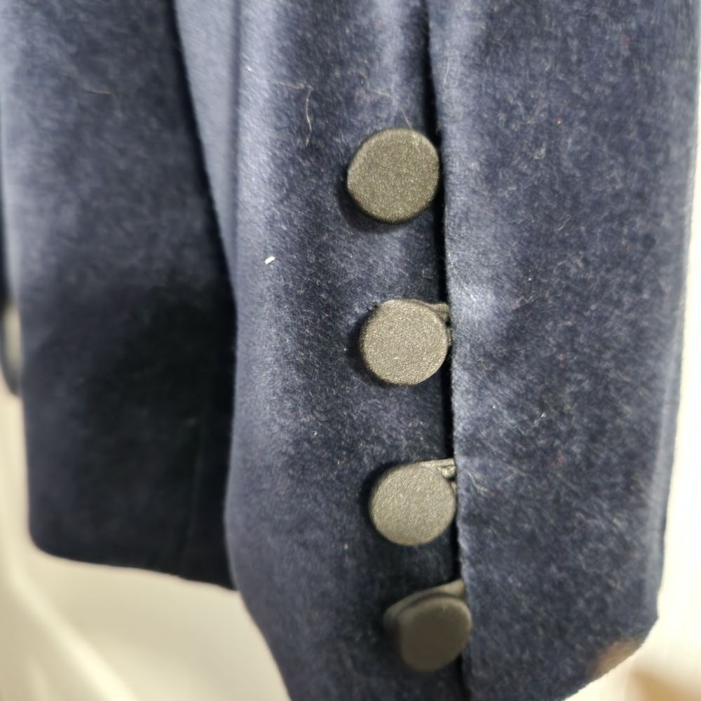 Talbots Officer Blue Velvet Blazer with satin accents NWT - Picture 7 of 11
